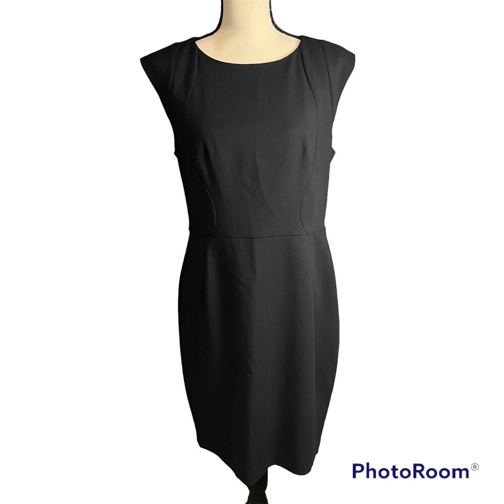 French Connection NEW Womens Black Sheath Sleeveless Dress Sz 16 FLAW Careerwear